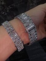 Luxury Iced Out Cartier Style Moissanite Watch – Red Dial - Image 2