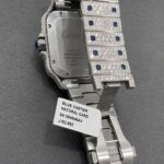 Luxury Blue Sapphire Iced Out Moissanite Cartier Style Watch - Image 6