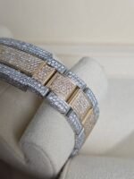 Luxury Two-Tone Iced Out Moissanite Sky-Dweller Style Rolex Watch –Gold & Silver Statement Timepiece - Image 3