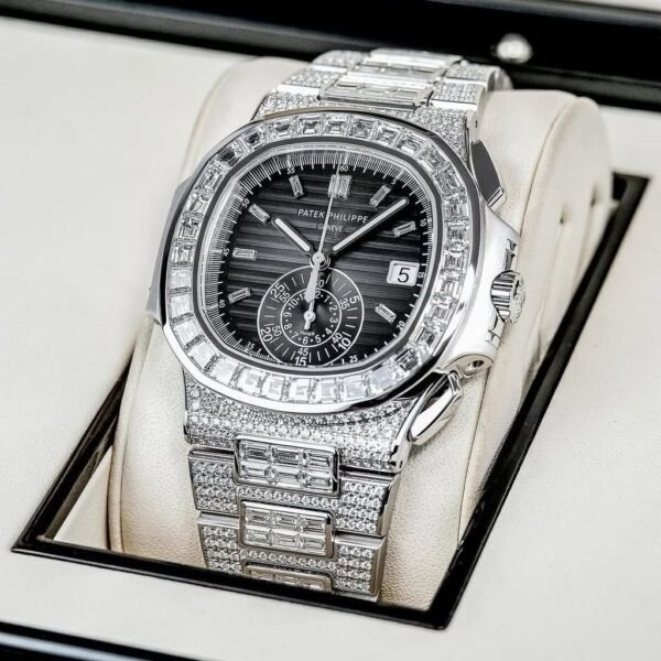 Luxury Iced Out Moissanite Nautilus Style Patek Philippe Watch