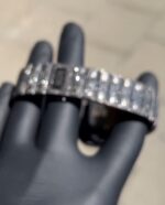 Luxury Black & Rose Gold Iced Out Moissanite Cartier Style Watch - Image 4