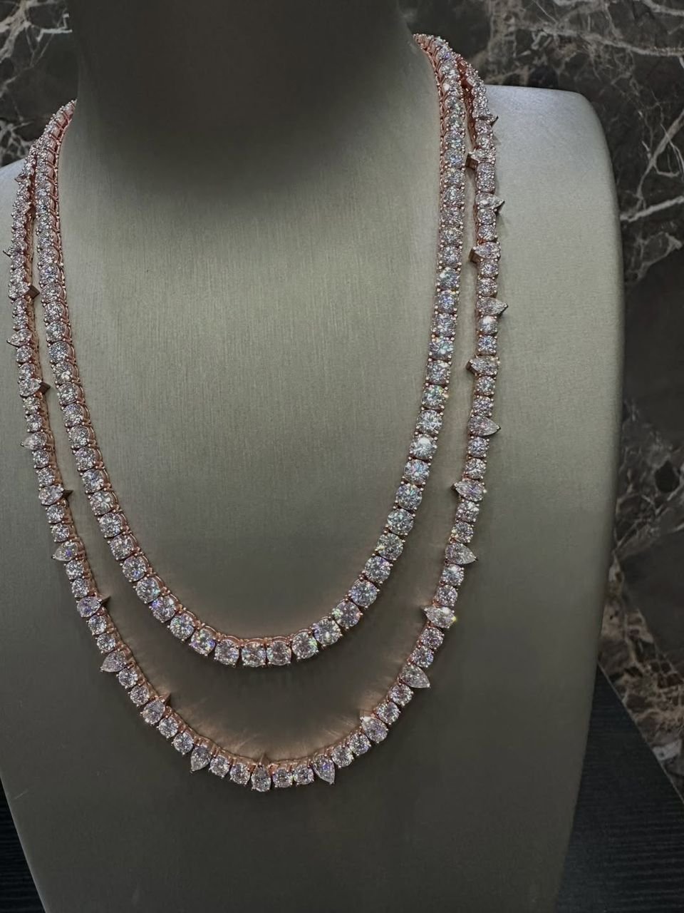 WhatsApp Image 2026-05-30 at 9.04.17 AM (1) Luxury Rose Gold Moissanite Tennis Chain Necklace - Image 1