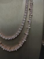 Luxury Rose Gold Moissanite Tennis Chain Necklace - Image 4