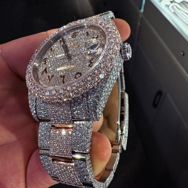 Luxury Iced Out Moissanite Datejust Style Rolex Watch Watch