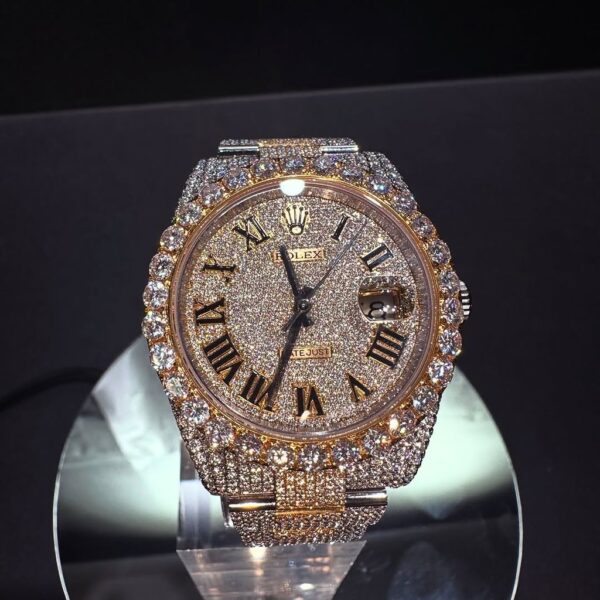 Luxury  Iced Out Moissanite Datejust Style Watch